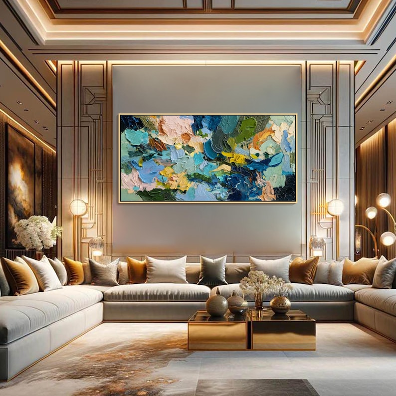 Abstract Flower Oil Painting on Canvas 3D Textured Floral Wall Art ...