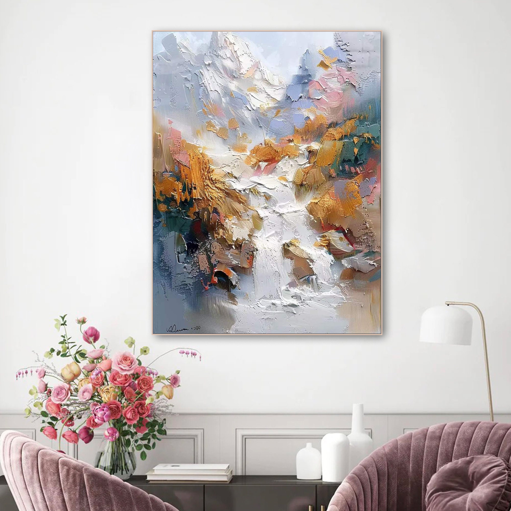 Oil 3D Scenery Painting on Canvas Original Nature Landscape River ...
