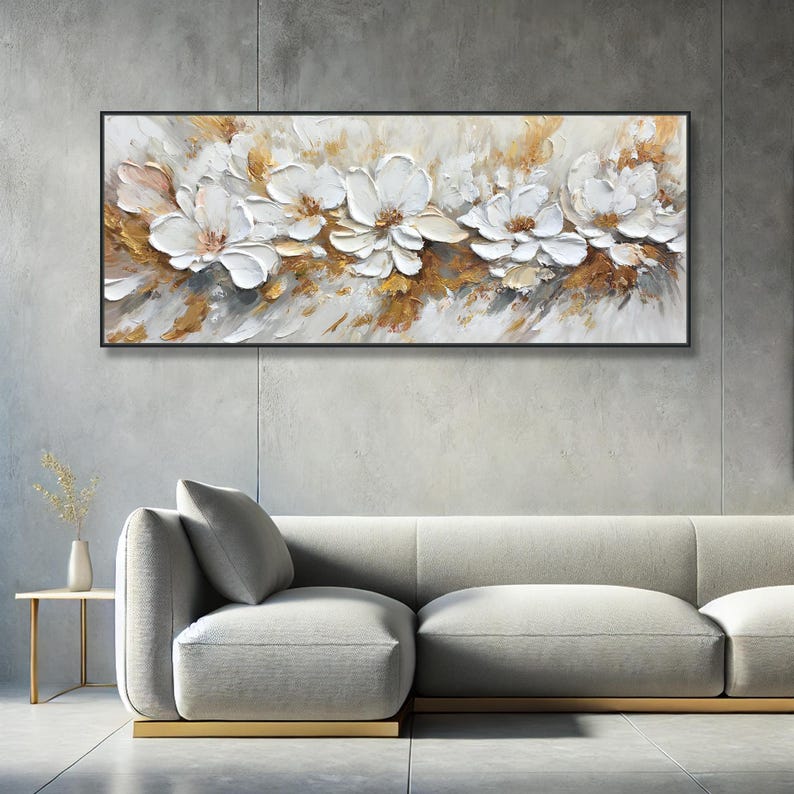 Original Magnolia Oil Painting on Canvas 3D Textured Floral Wall Art ...