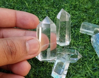 Set of 5 Clear Quartz Point, Standing Polished Clear Quartz Point, Clear Quartz Tower Points, Wholesale Crystal, Bulk Crystal Point For Gift