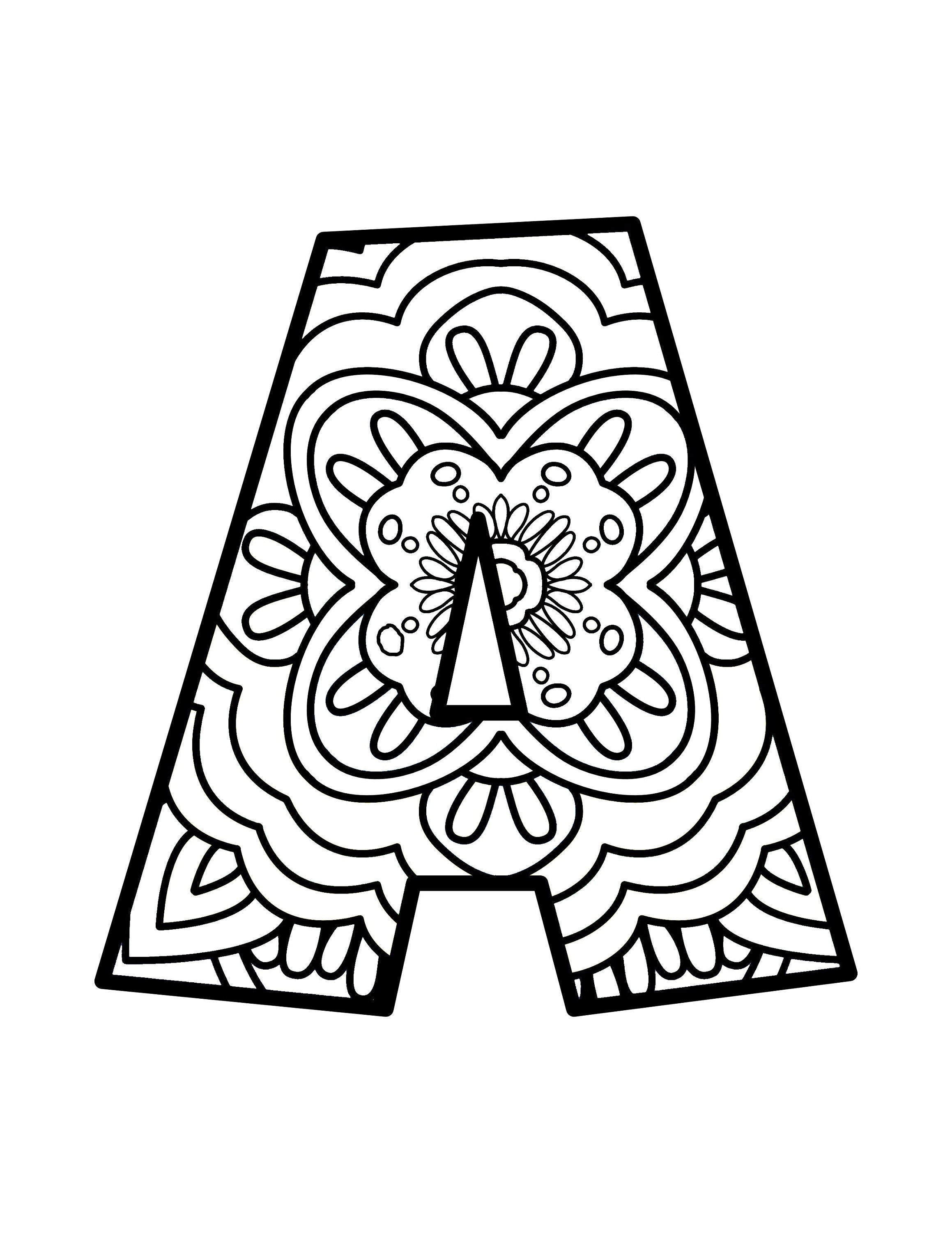 Alphabet Letters Coloring Mandalas Coloring Pages Alphabet Letters Coloring Mandalas Coloring Pages