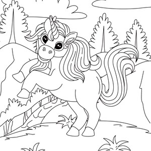 40 Unicorn Coloring Pages For Kids | Etsy