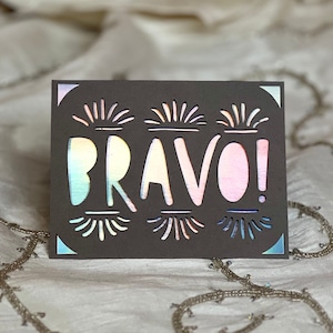 Cartão Bravo, cartão feito à mão, cartão de formatura, cartão de realização