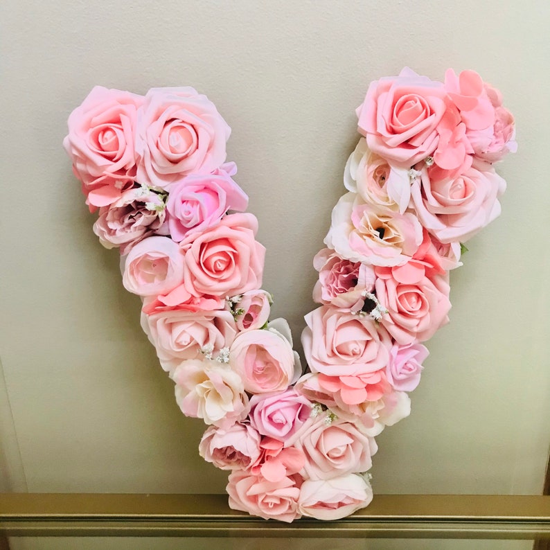 12 Inch Flower Letter Flower Wall Decor Letter B Flower Etsy