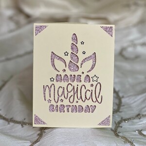 Cartão de aniversário, cartão de aniversário feito à mão, cartões comemorativos, cartões de agradecimento, cartão de aniversário de unicórnio, aniversário mágico