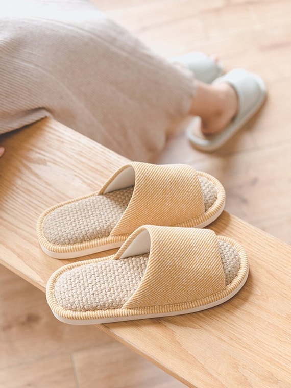 Madeliefje schroef Tolk Buy Japanese Linen House Slippers Sweat-absorbing Linen Slippers Online in  India - Etsy