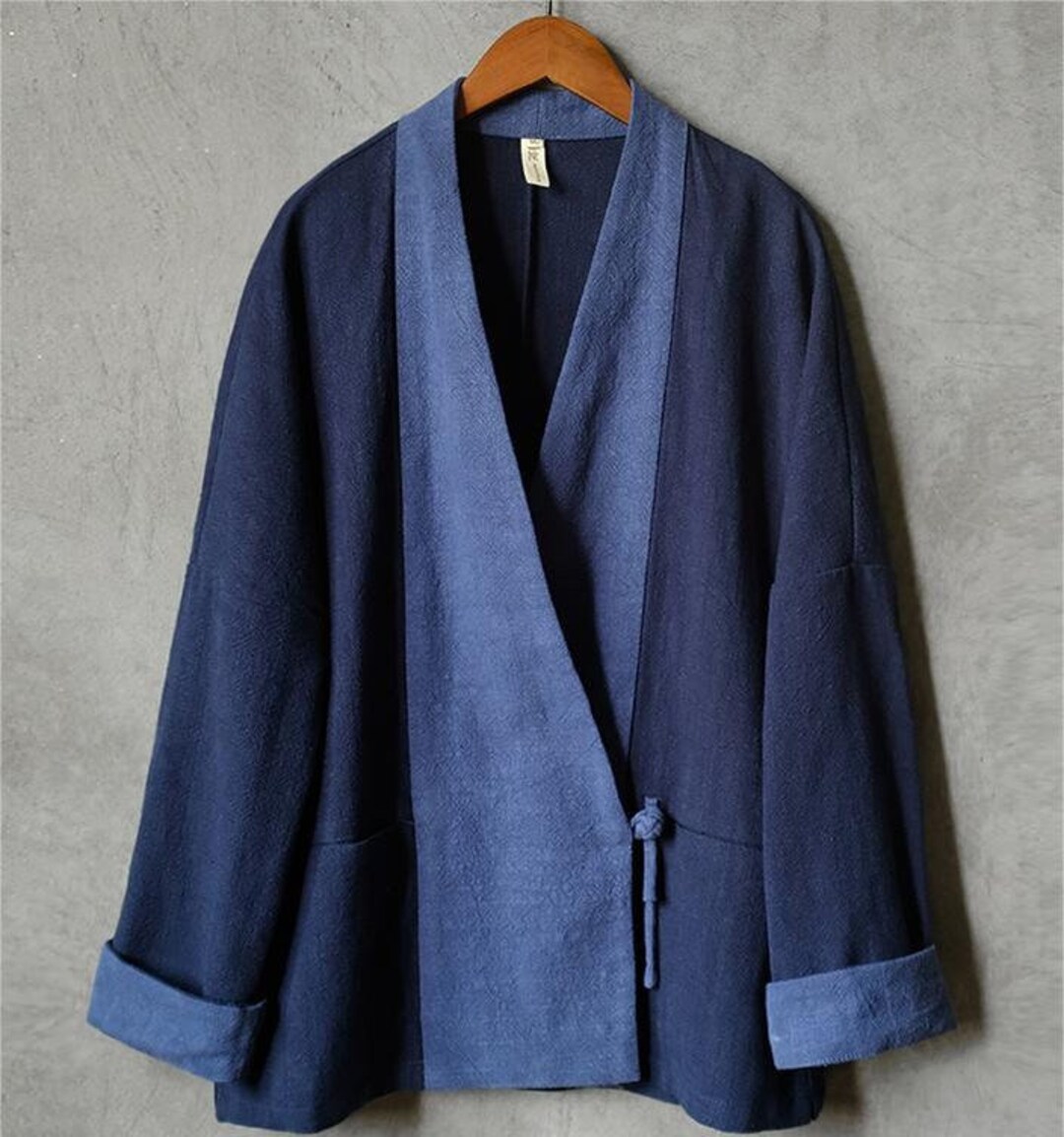 Blue Men's Vintage Robe, Autumn Men's Yukata, Vintage Haori Robe, Men's ...