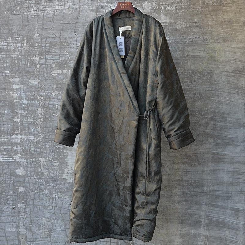 Green Men's Robe, Green Men's Yukata, Men's Winter Robe, Soft Cotton