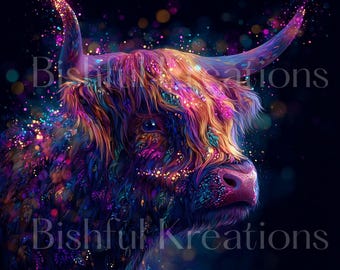 Cow, pig and Chicken Wall Art – Whimsical Farm Animal Print – Vibrant Barnyard Decor for Country Kitchen or Nursery- Glitter Farm Art