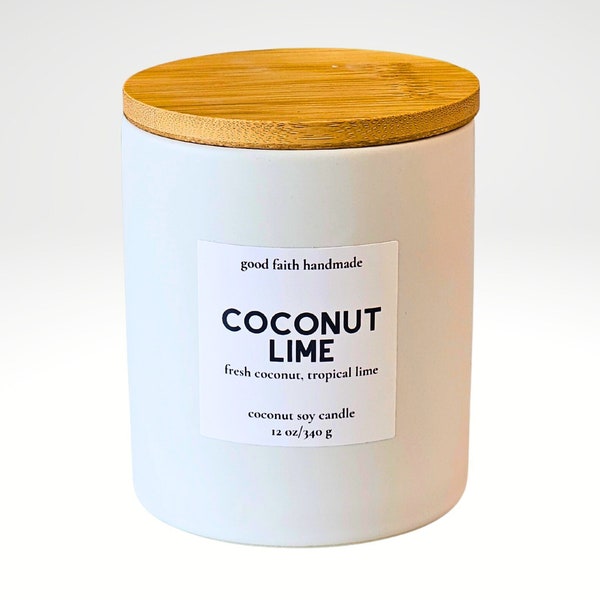 Spring & Summer Coconut Soy Candle Large Ceramic Jar 12 oz.