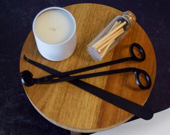 Kit para el cuidado de velas: cortador de mechas, cucharón y cerillas de seguridad