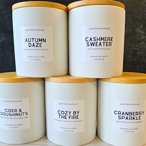 Fall & Winter Coconut Soy Candle Large 12 oz. Ceramic Jar