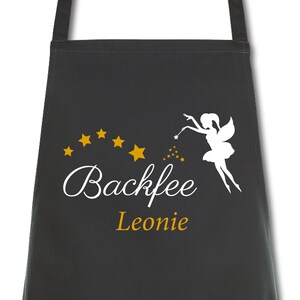 Apron ladies baking fairy personalized with name desired name cooking apron grill apron kitchen apron Grey