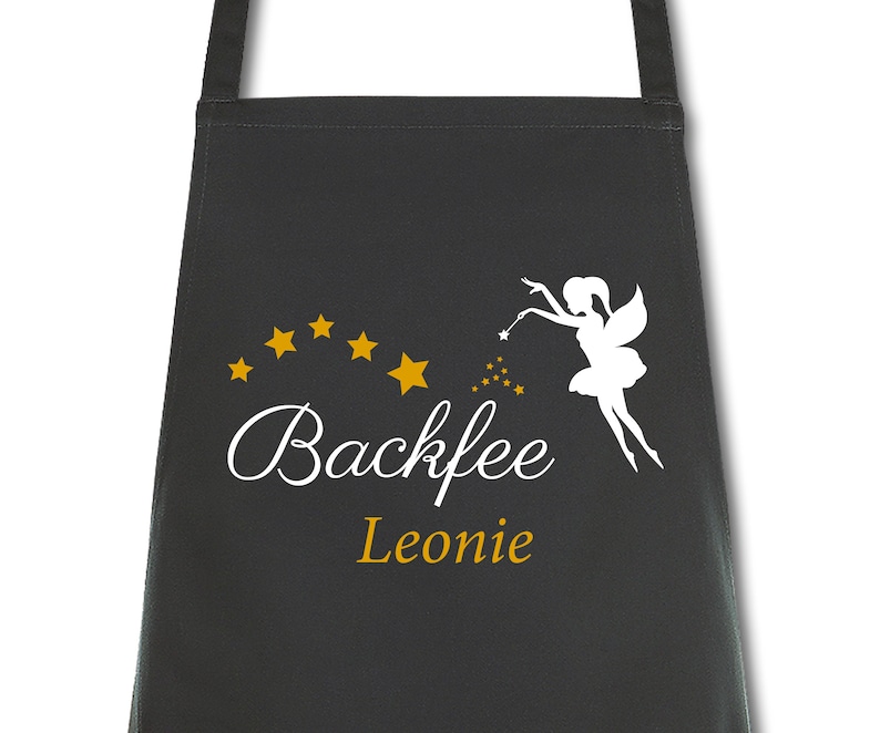 Apron ladies baking fairy personalized with name desired name cooking apron grill apron kitchen apron Grey