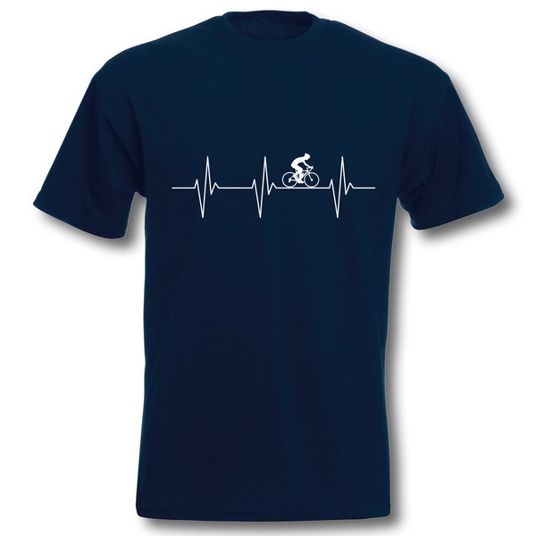 T-Shirt Herzschlag Fahrrad Rad Rennrad EKG Herren