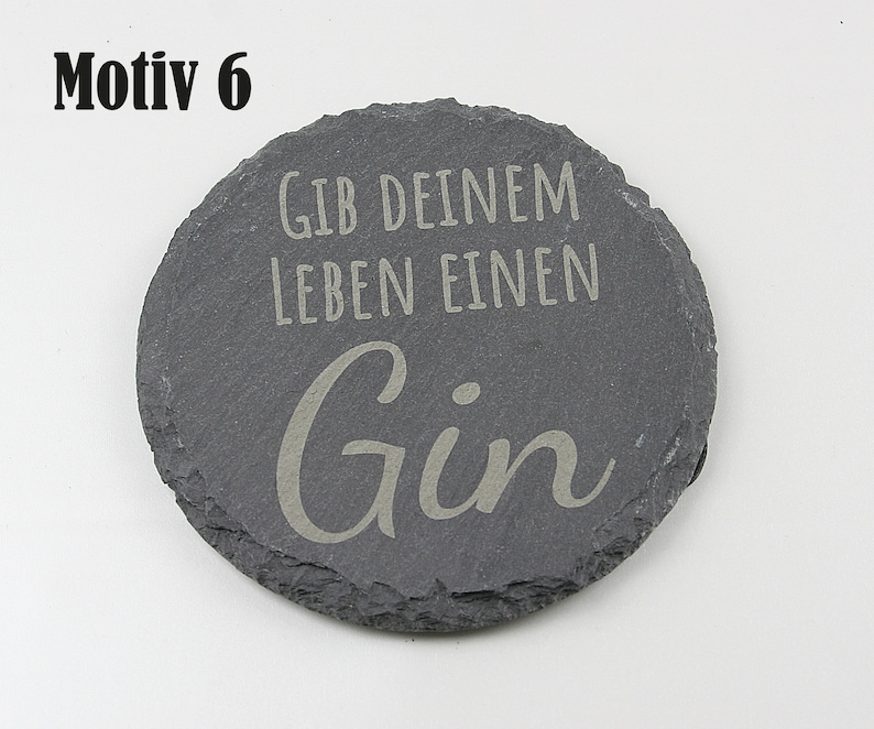 Untersetzer Schiefer Gin-Sprüche Geschenkidee Laser Gravur personalisiert Bild 10