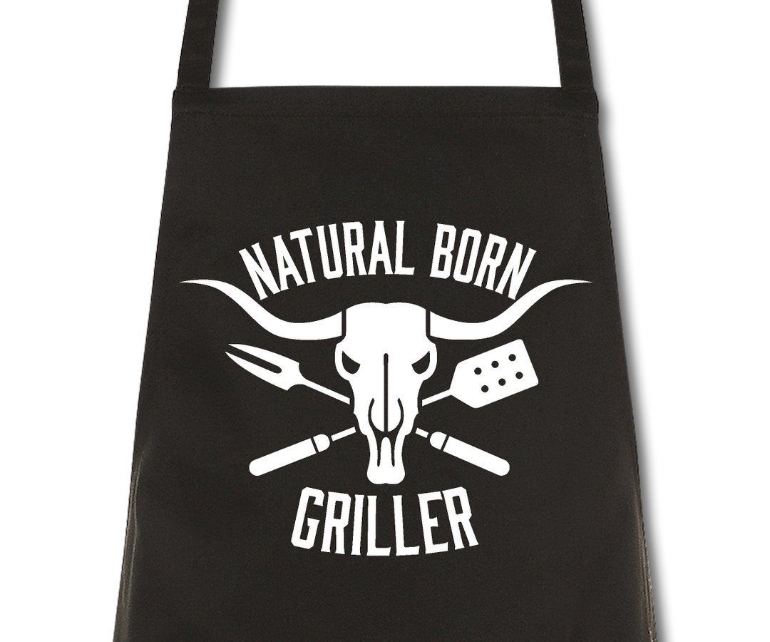 Apron Natural Born Griller Cooking Apron Grilling Apron Etsy