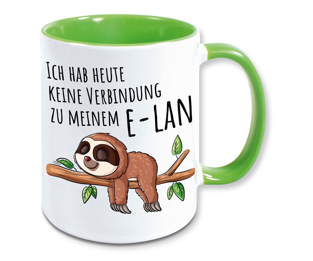 Habe Heute Keine Verbindung Zu Meinem E Lan Tasse Faultier Spruch keine Verbindung zu meinem e-lan Kaffeebecher
