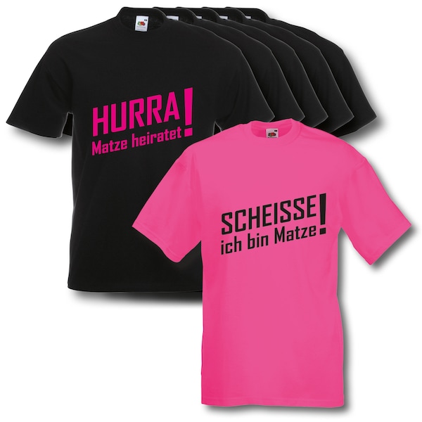 T-Shirt, JGA Hurra ... heiratet, Junggesellenabschied, Wunschname