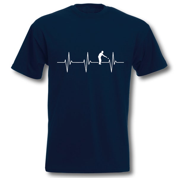 T-Shirt Herzschlag Boule Herren EKG Petanque