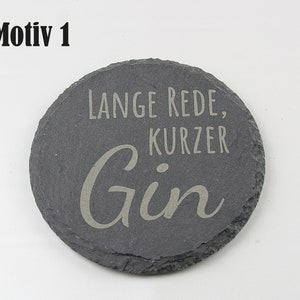 Untersetzer Schiefer Gin-Sprüche Geschenkidee Laser Gravur personalisiert Bild 5