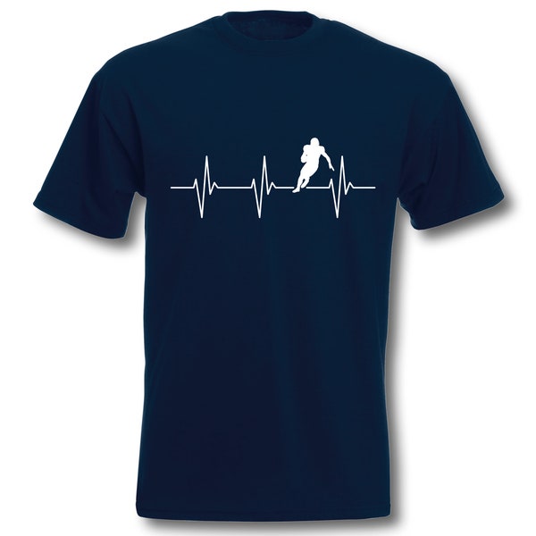 T-Shirt Herren Herzschlag American Football EKG