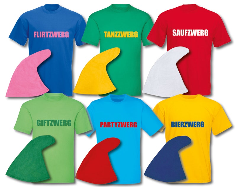 T-Shirt Herren Zwergen Kostüm Wunschtext Zwerg Karneval Fasching Gruppenkostüm Bild 1