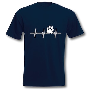 T-Shirt Herzschlag Pfote EKG Hund Tierliebe