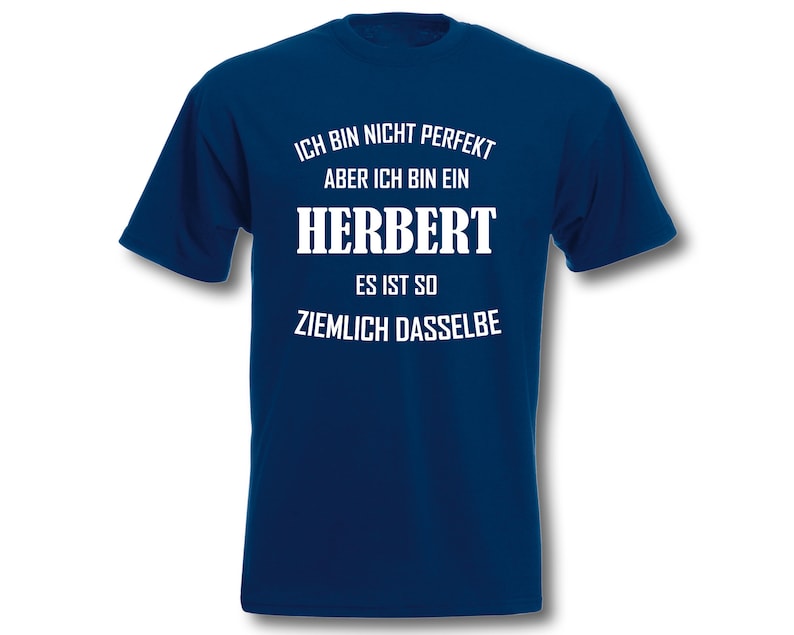 T-Shirt Herren personalisiert ich bin nicht perfekt Navy