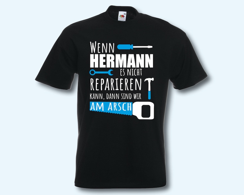 T-Shirt Herren personalisiert Wenn ... es nicht reparieren kann Schwarz