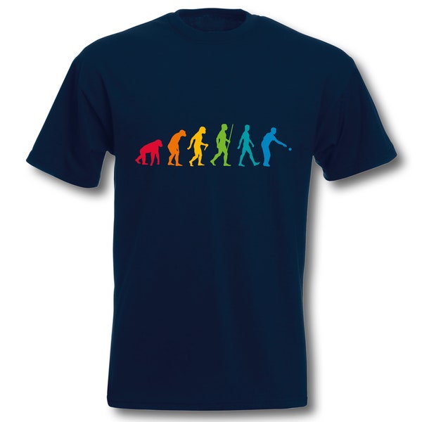 T-Shirt Evolution Boule Petanque coloured Edition Fun-Shirt Herren Sport Freizeit