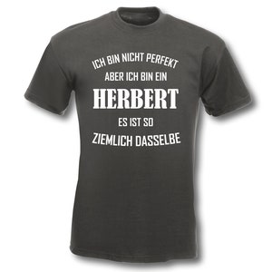 T-Shirt Herren personalisiert ich bin nicht perfekt Graphit