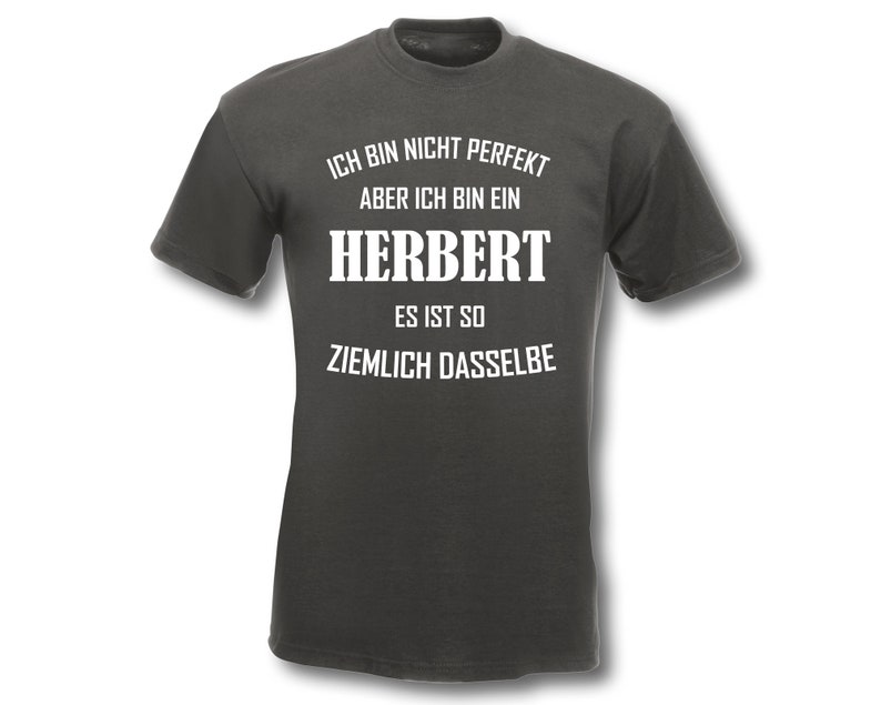 T-Shirt Herren personalisiert ich bin nicht perfekt Graphit