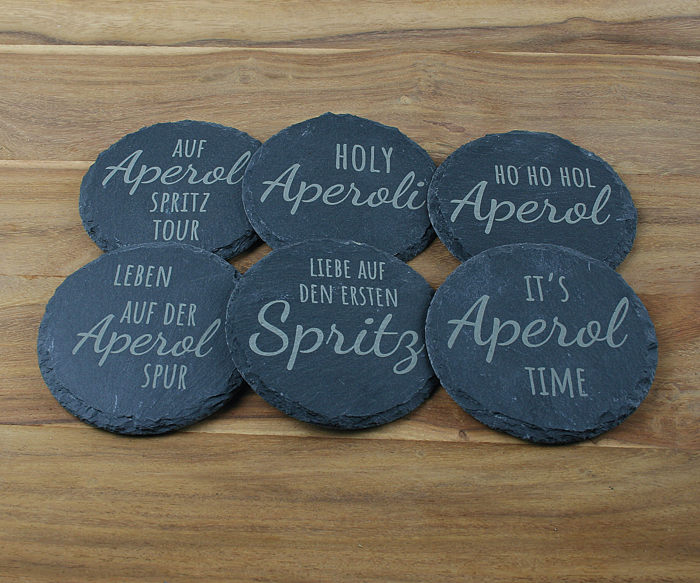 9 Stück Aperol-Untersetzer Aus Filz – Lustige Sprüche, Deko Für Aperol Spritz, Geschenk Für Aperol-Fans (ca. 10x10 Cm)