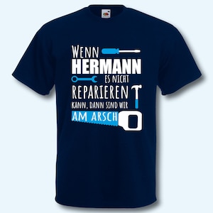 T-Shirt Herren personalisiert Wenn ... es nicht reparieren kann Deep Navy