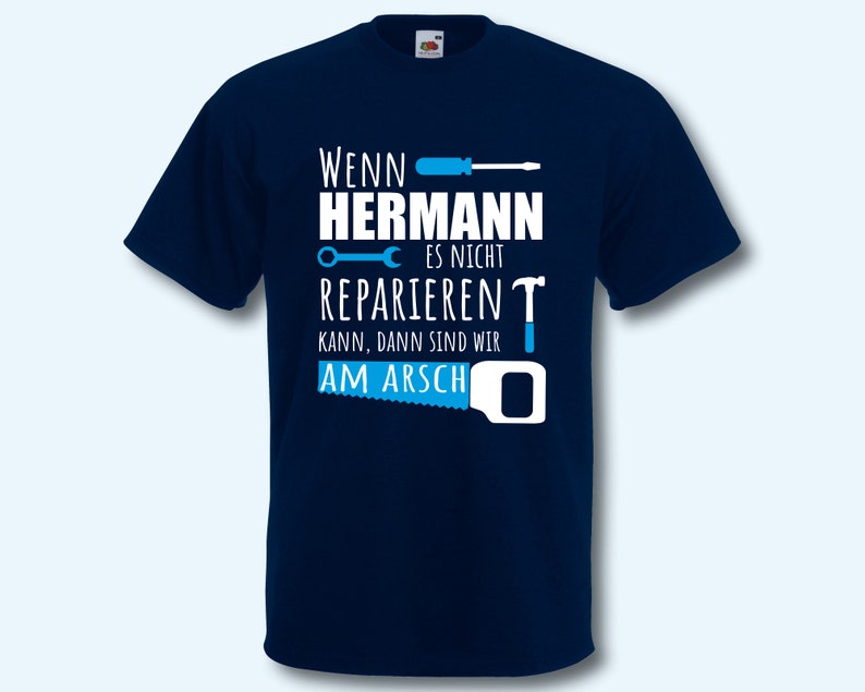 T-Shirt Herren personalisiert Wenn ... es nicht reparieren kann Deep Navy