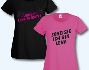 T-Shirt, JGA Juhu ... heiratet, Junggesellenabschied, Wunschname