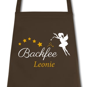 Apron ladies baking fairy personalized with name desired name cooking apron grill apron kitchen apron Brown