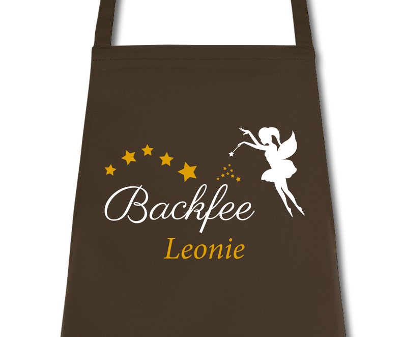 Apron ladies baking fairy personalized with name desired name cooking apron grill apron kitchen apron Brown