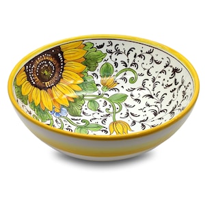 Large Ceramic Bowl - Italian dinnerware pasta bowl - Platter serving tray - Hand painted Tuscany pottery bowls - Made in Italy - Salad Bowl