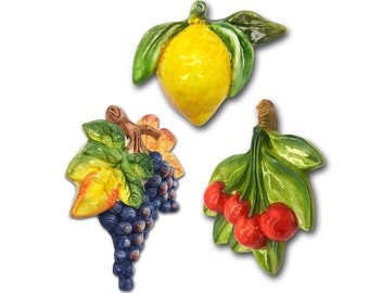 Hand Painted Italian Ceramic Fruit Wall Decor – Tuscany Kitchen Set
