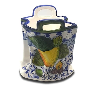 Italian Ceramic Lemon home decor - Vase  holder desk- Made in ITALY - Italian Pottery - Vases for letters living room kitchen counter top