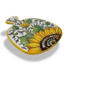 Italian Ceramic - Cheese Board Sunflower design - Serving Platter  - Made in ITALY  - Italian Pottery Serving Dish - Slate Cheese Tray