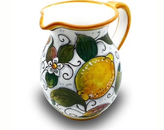 33 oz Hand Painted Utensil Holder Or Carafe Design for Kitchen Made in ITALY Tuscany Home Decor Ceramics Dispenser Italian Ceramic Pitcher MIxFruits Italian Pottery Vase Jar for Wine 33 oz Hand Painted Utensil Holder Or Carafe Design for Kitchen Made in ITALY Tuscany Home Decor Ceramics Dispenser Italian Ceramic Pitcher MIxFruits Italian Pottery Vase Jar for Wine