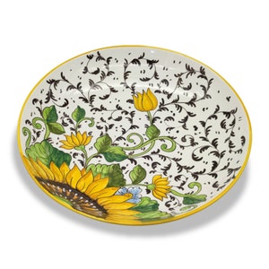 Large Ceramic Bowl - Italian dinnerware pasta bowl - Platter serving tray - Hand painted Tuscany pottery bowls - Made in Italy - Salad Bowl