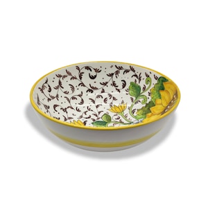 Medium Bowl - Italian dinnerware pasta bowl - Platter serving tray - Hand painted Tuscany pottery bowls - Made in Italy - Salad Bowl