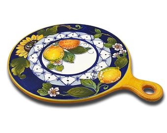 Ceramic Cheese Board Lemon - Serving Platter for Kitchen - Italian Pottery Serving Dish - Home Decor Ceramics Slate Cheese Tray