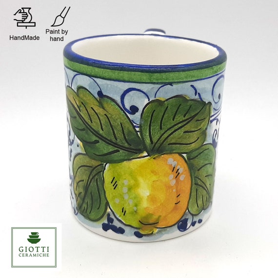 Hand-painted Italian Ceramic Coffee Mug  Lemon Tuscan Kitchen Decor - Etsy