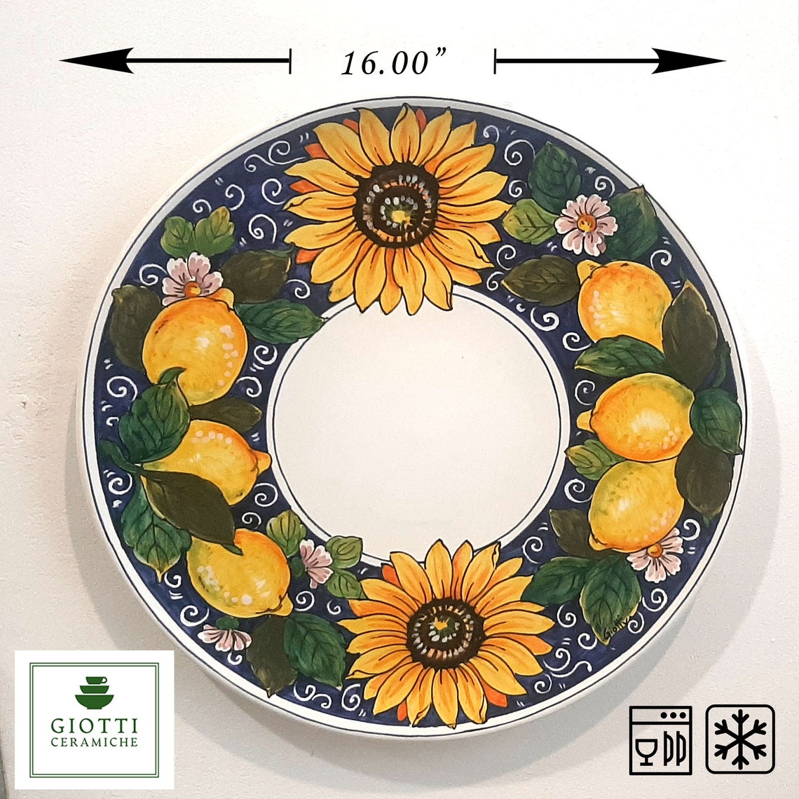 Large 16 Inch Ceramic Pizza Plate Italian Dinnerware Etsy