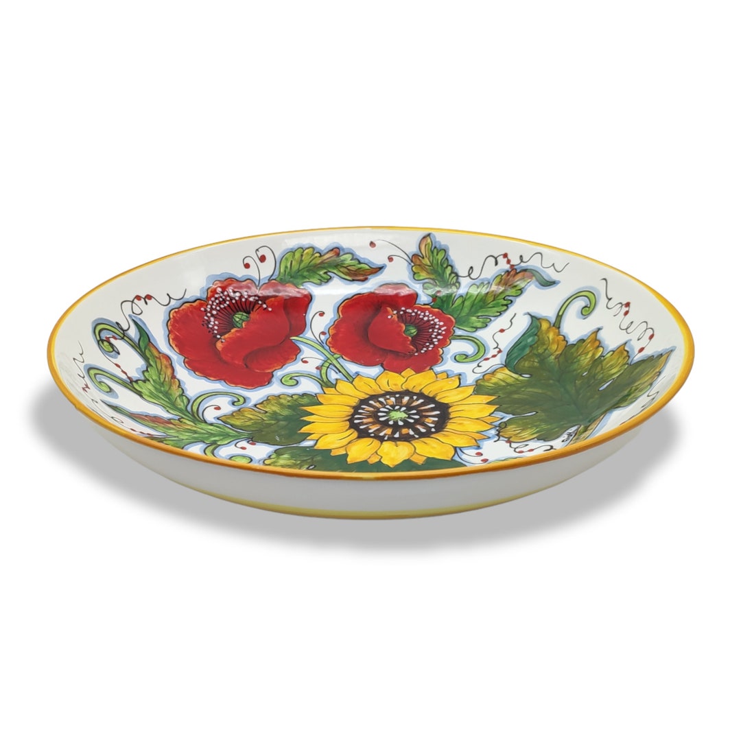 Large Ceramic Bowl Italian Dinnerware Pasta Bowl Platter Serving Tray